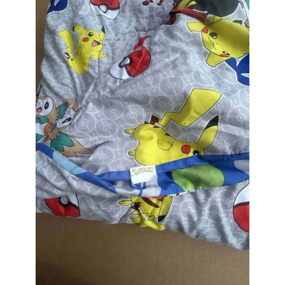 Pokemon Reversible Twin Comforter Pikachu Alola Pokeball 68x80 2019 READ